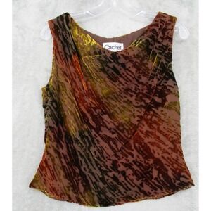 Cachet Blouse Womens 8 Velvet Burnout Fairy Grunge Whimsigoth Office Career Zip